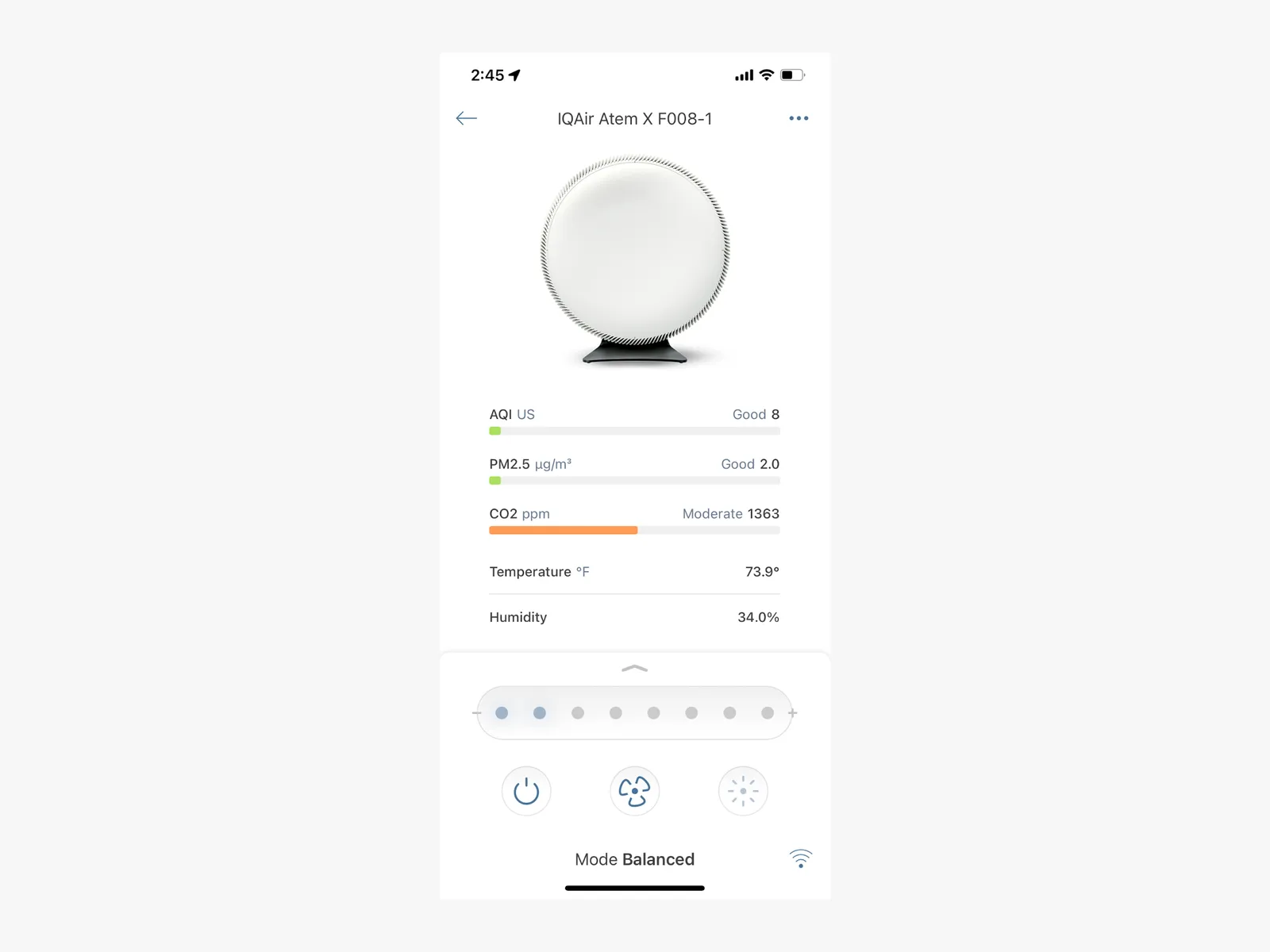 IQAir Atem X apps