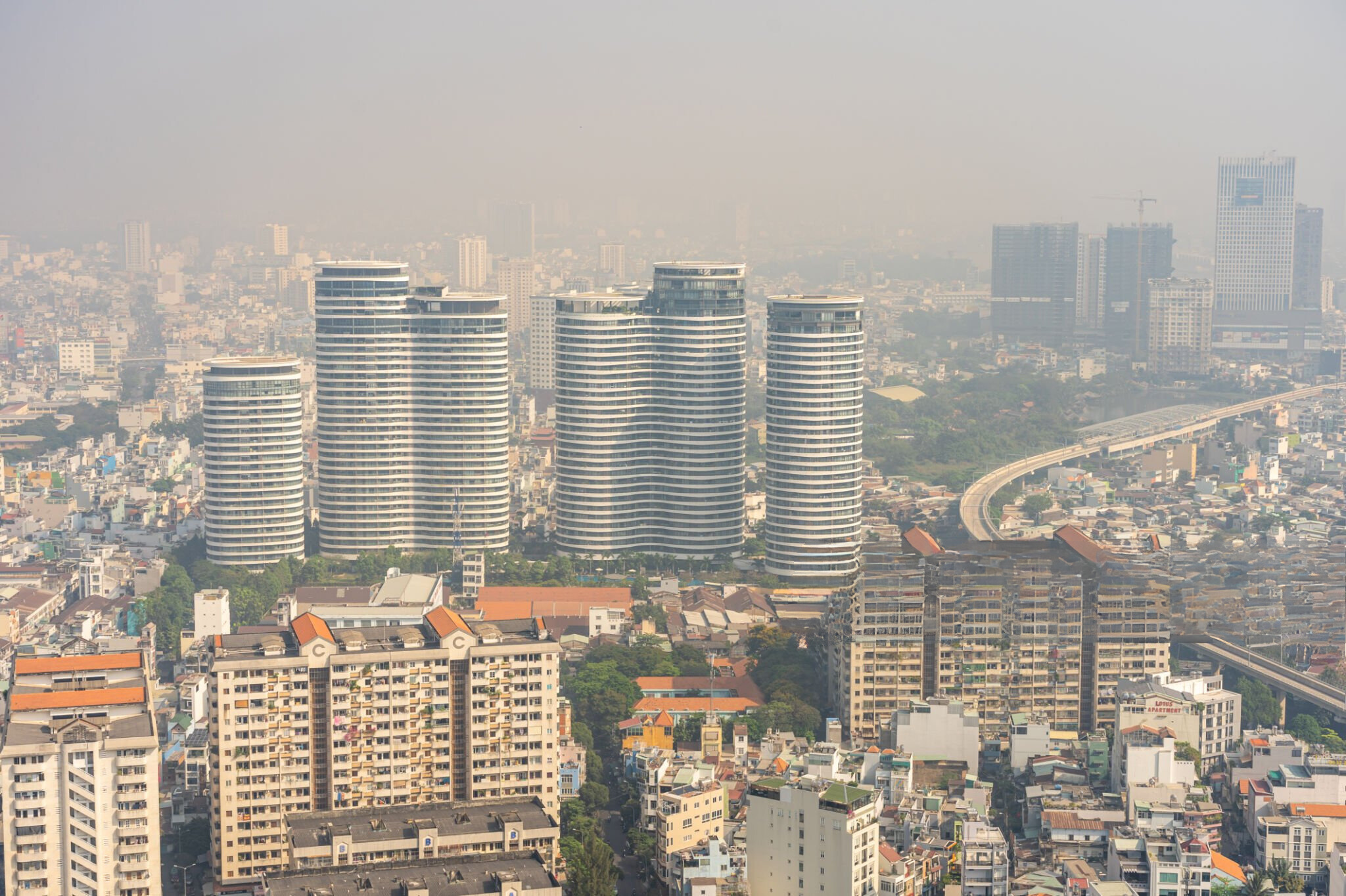 City garden in Ho Chi Minh city looking from the top